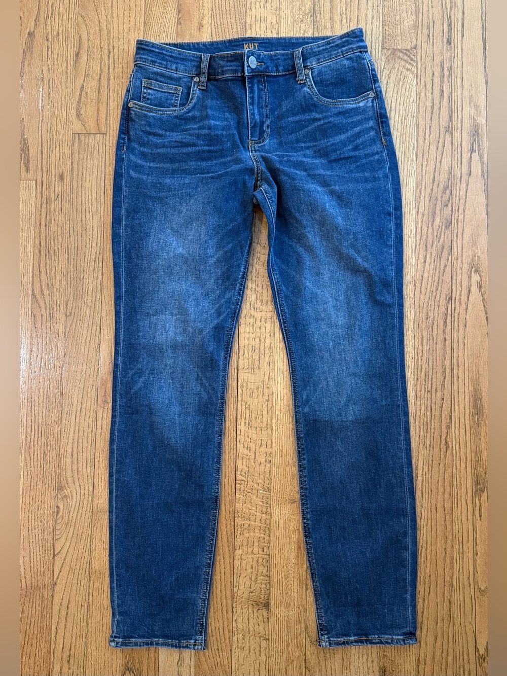 KUT from the Kloth Slouchy Boyfriend Jeans Size 8 Blue Denim Stretch